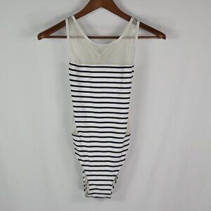 Vince Camuto Striped Mesh One Piece Swimsuit Resort Ready Size 12